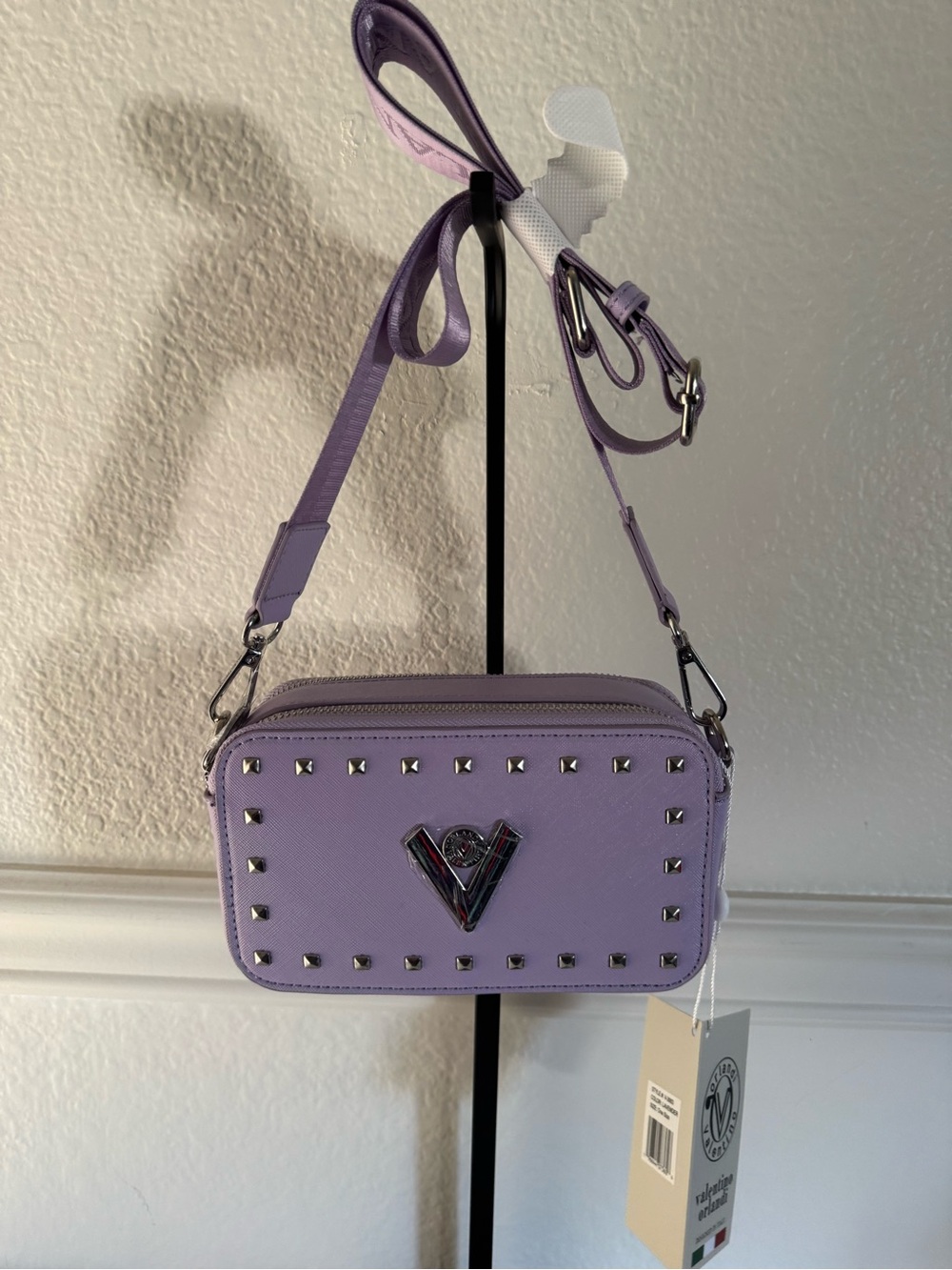 Valentino Orlandi Lavender Studded Mini Crossbody Bag